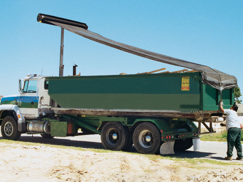ごみ箱 tower 3separation dust wagon Hy-Tower® Waste Tarp Cover Solution for Roll-Off Trucks from