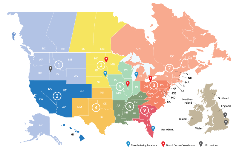 Shurco Sales Team Map