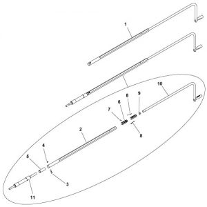 Stainless Telescoping/Indexing Crank w/Flex Joint - 4'9" to 7'10"