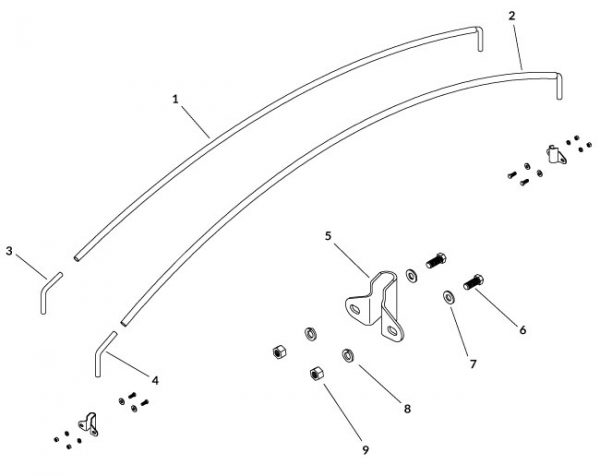 Stainless Bow Kit - 8" Rise - 78" to 84"-0