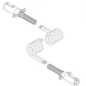 Coiled Wire w/Dual-Conductor Plugs - 4 Ga. x 15'