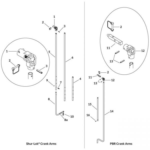 Long Shur-Lok® Crank Arm Kit - 80" Ext-0