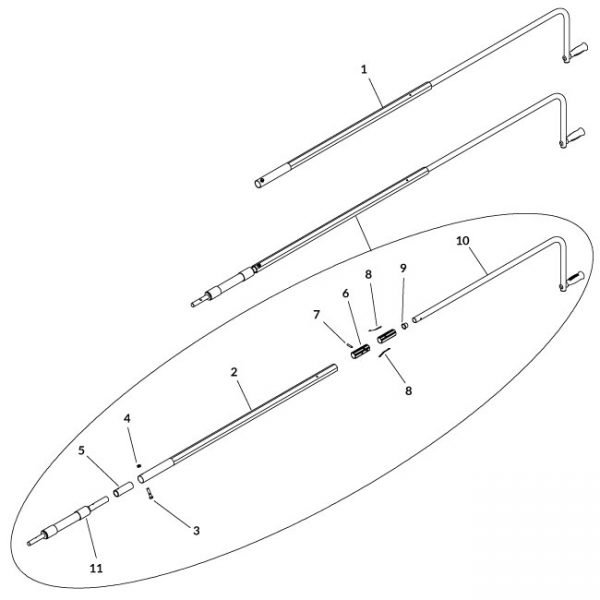 Stainlesss Crank Arm w/ Bearing - 48"-0