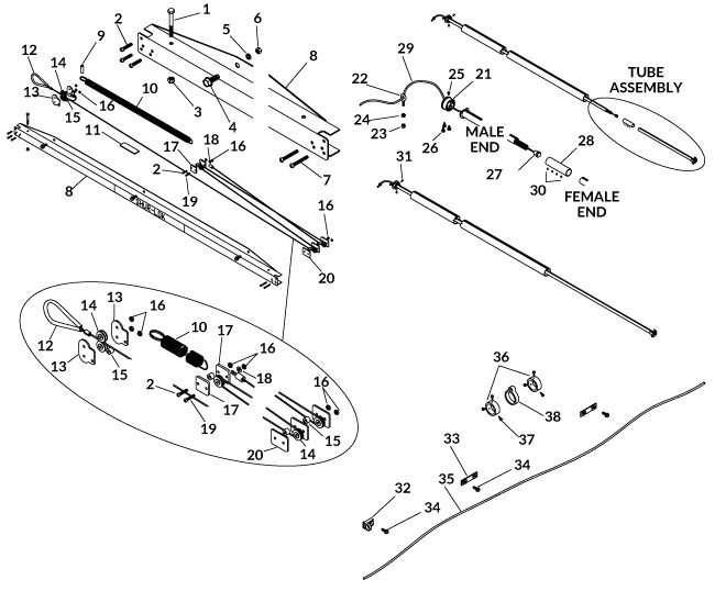 Shock Cord Roll Return Kit-0 Shock Cord Roll Return Kit-0